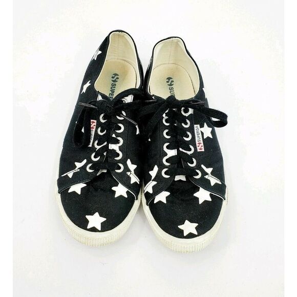 Superga Star Print Canvas Sneakers Casual Walking Shoe 6.5 - Picture 2 of 5